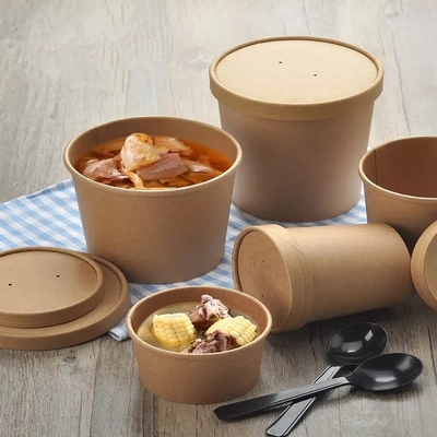 Food Grade Noodles 8 Oz Disposable Soup Bowls Paper To Go Bowls